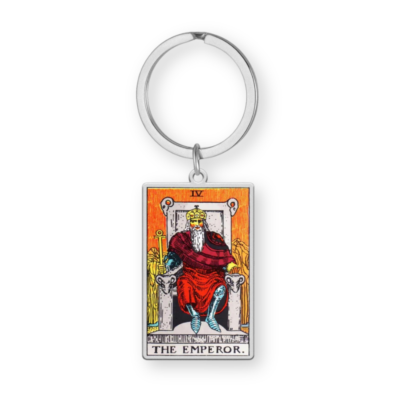 Tarot Card Keychain • Collectable Colored Waite-Style Cards Keyring With Engraved Stainless Steel Pendants • Apollo Tarot Shop