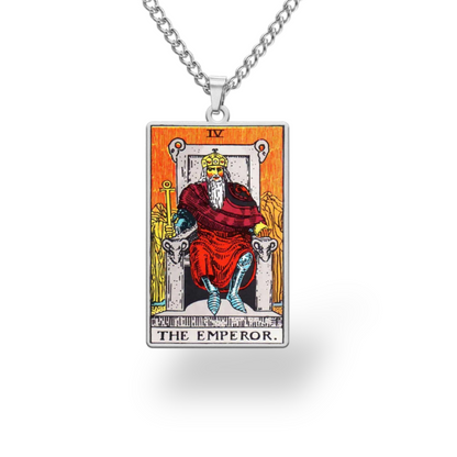 Colored Major Arcana Tarot Necklace – Stainless Steel Tarot Card Pendant • Witchy Spiritual Jewelry for Men & Women   • Apollo Tarot Shop   