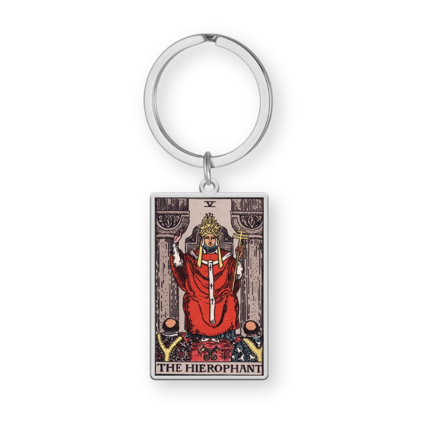 Tarot Card Keychain • Collectable Colored Waite-Style Cards Keyring With Engraved Stainless Steel Pendants • Apollo Tarot Shop