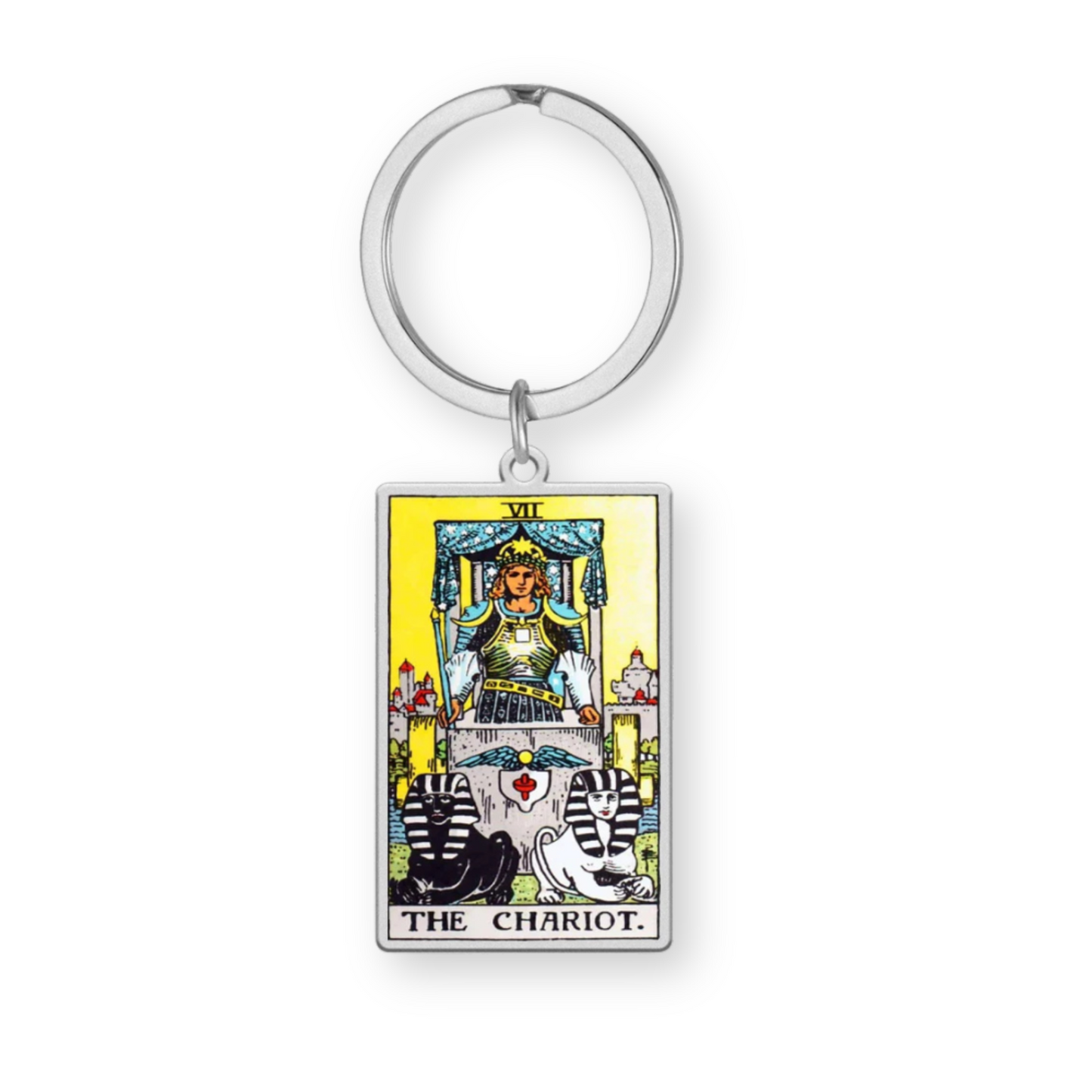 Tarot Card Keychain • Collectable Colored Waite-Style Cards Keyring With Engraved Stainless Steel Pendants • Apollo Tarot Shop