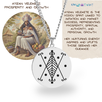 Voodoo Veve Symbols Necklace • Magick Sigil Stainless Steel Silver Pendant • Vodou Jewelry Lwa Loa Amulet • Afro-Caribbean Spiritual Talisman • Apollo Tarot Design Shop