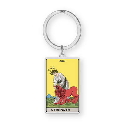 Tarot Card Keychain • Collectable Colored Waite-Style Cards Keyring With Engraved Stainless Steel Pendants • Apollo Tarot Shop
