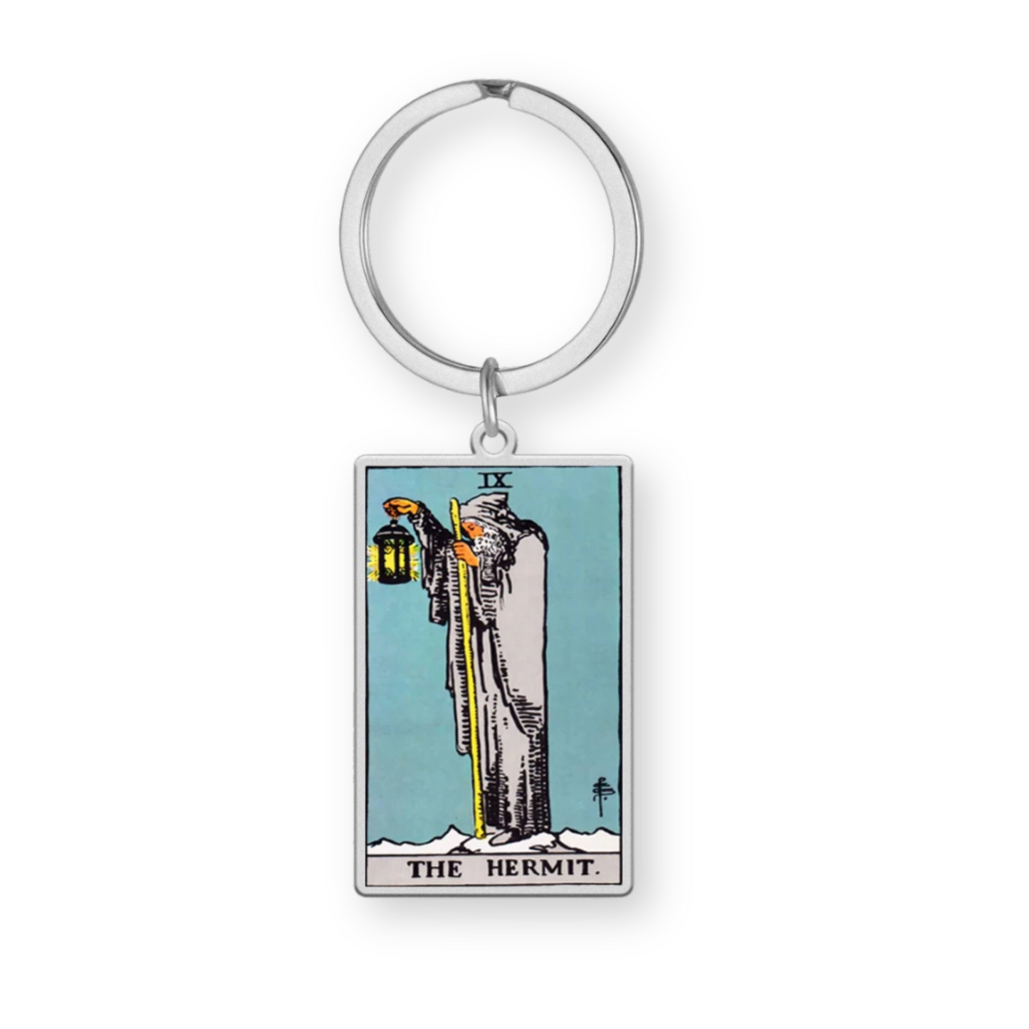 Tarot Card Keychain • Collectable Colored Waite-Style Cards Keyring With Engraved Stainless Steel Pendants • Apollo Tarot Shop