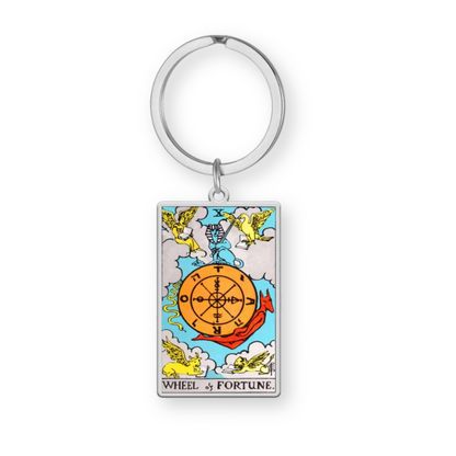 Tarot Card Keychain • Collectable Colored Waite-Style Cards Keyring With Engraved Stainless Steel Pendants • Apollo Tarot Shop