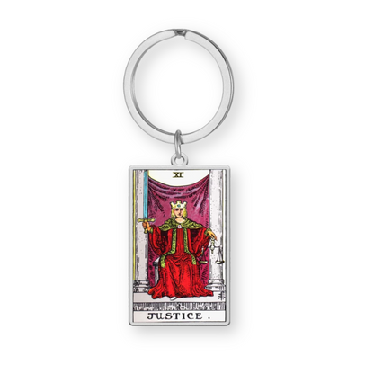 Tarot Card Keychain • Collectable Colored Waite-Style Cards Keyring With Engraved Stainless Steel Pendants • Apollo Tarot Shop