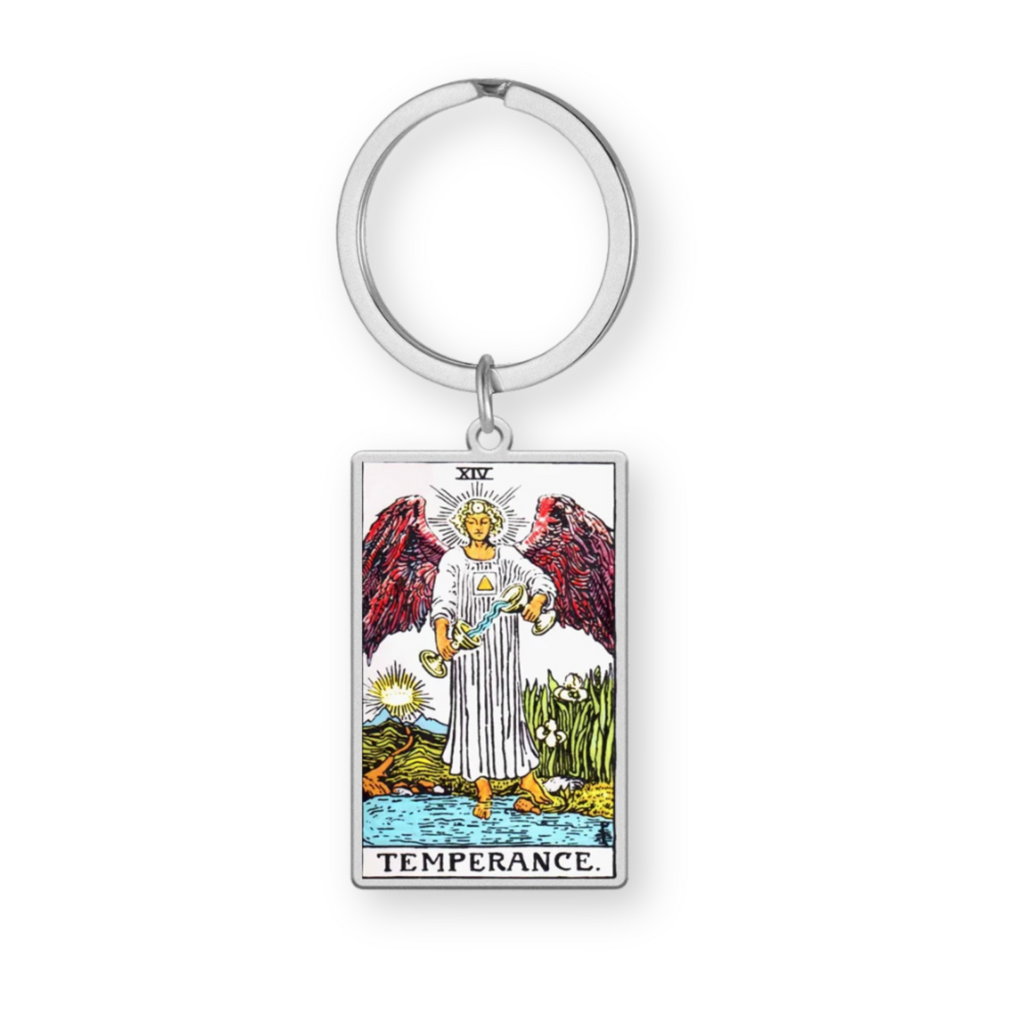 Tarot Card Keychain • Collectable Colored Waite-Style Cards Keyring With Engraved Stainless Steel Pendants • Apollo Tarot Shop