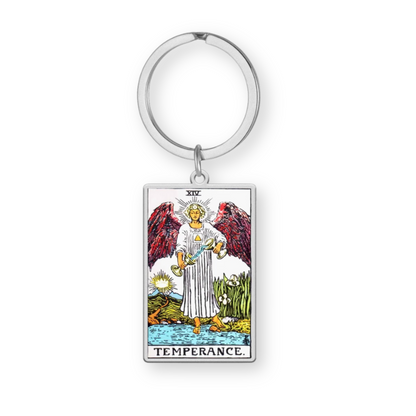 Tarot Card Keychain • Collectable Colored Waite-Style Cards Keyring With Engraved Stainless Steel Pendants • Apollo Tarot Shop