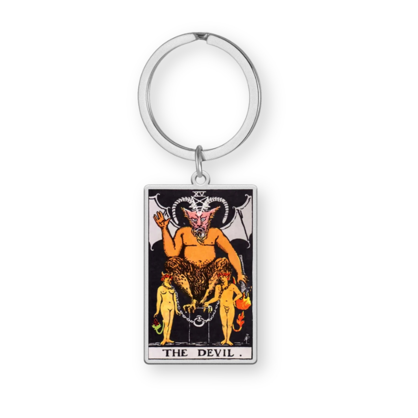 Tarot Card Keychain • Collectable Colored Waite-Style Cards Keyring With Engraved Stainless Steel Pendants • Apollo Tarot Shop