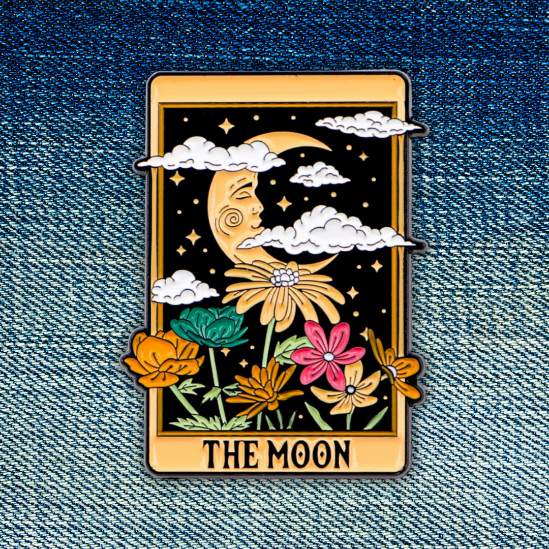 The Sun & The Moon Tarot Card Pins | 2-Set Mystical Brooches Bundle For Backpack & Clothes │ Apollo Tarot Shop