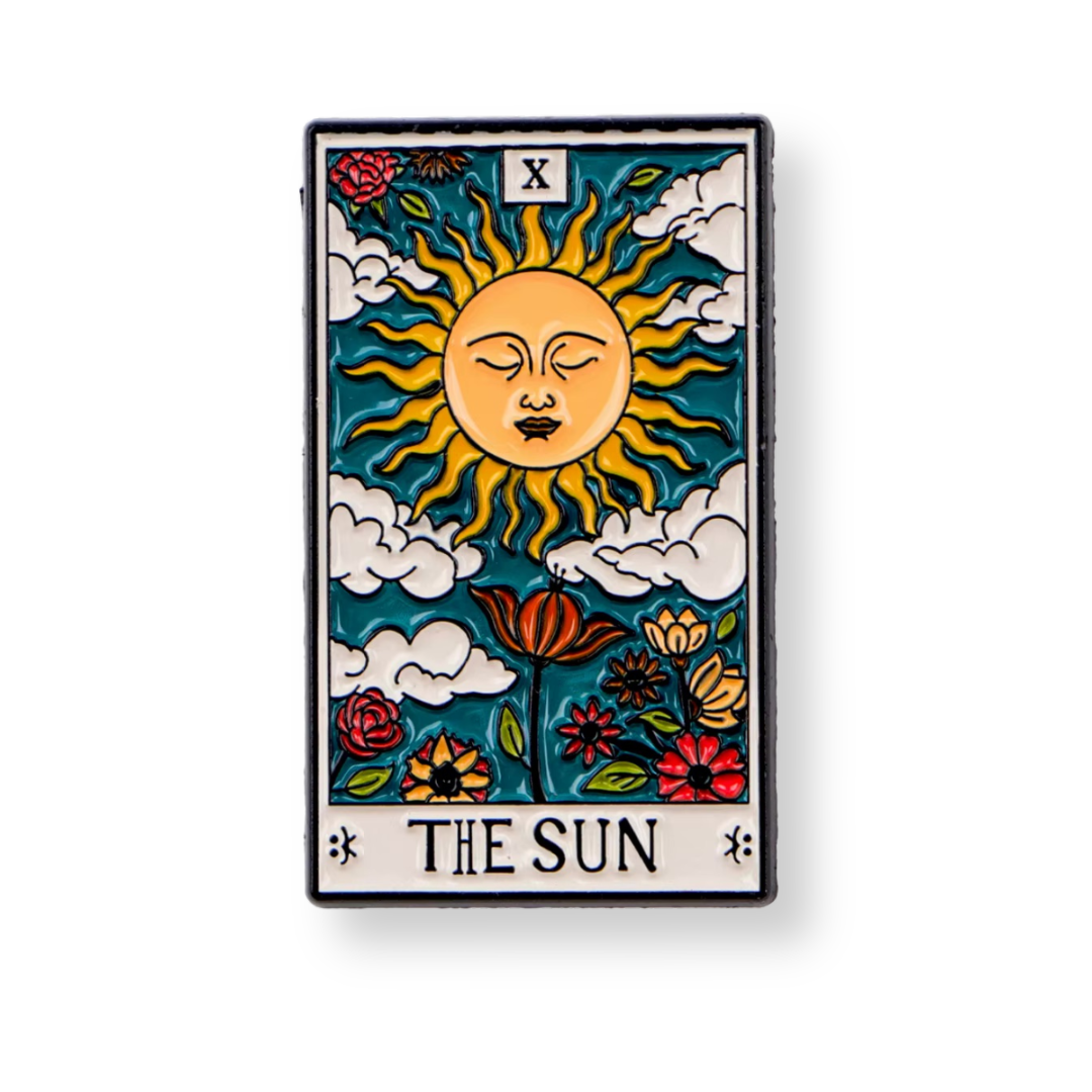 The Sun & The Moon Tarot Card Pins | 2-Set Mystical Brooches Bundle For Backpack & Clothes │ Apollo Tarot Shop