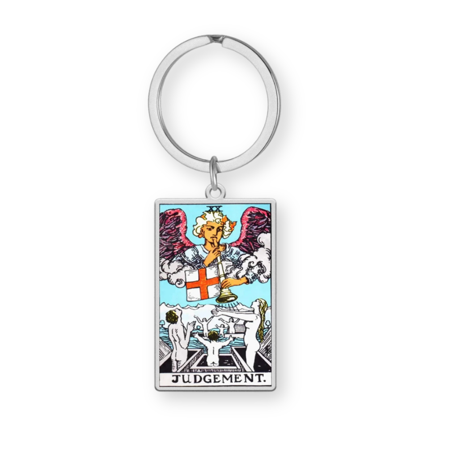 Tarot Card Keychain • Collectable Colored Waite-Style Cards Keyring With Engraved Stainless Steel Pendants • Apollo Tarot Shop