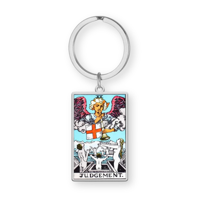 Tarot Card Keychain • Collectable Colored Waite-Style Cards Keyring With Engraved Stainless Steel Pendants • Apollo Tarot Shop