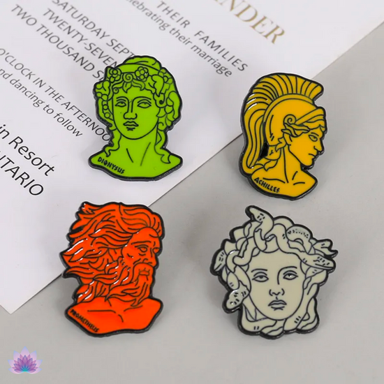 Greek Pin Dangles 4 Piece Set Greek Mythology Pins • Apollo Tarot Shop 🪷