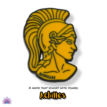 Conjunto de 4 peças de alfinetes de mitologia grega - Medusa Prometeu Aquiles Cabeça de Dionísio Broche - Distintivo de divindade romana antiga - Alfinete de bruxa de adoração pagã - Apollo Tarot Shop