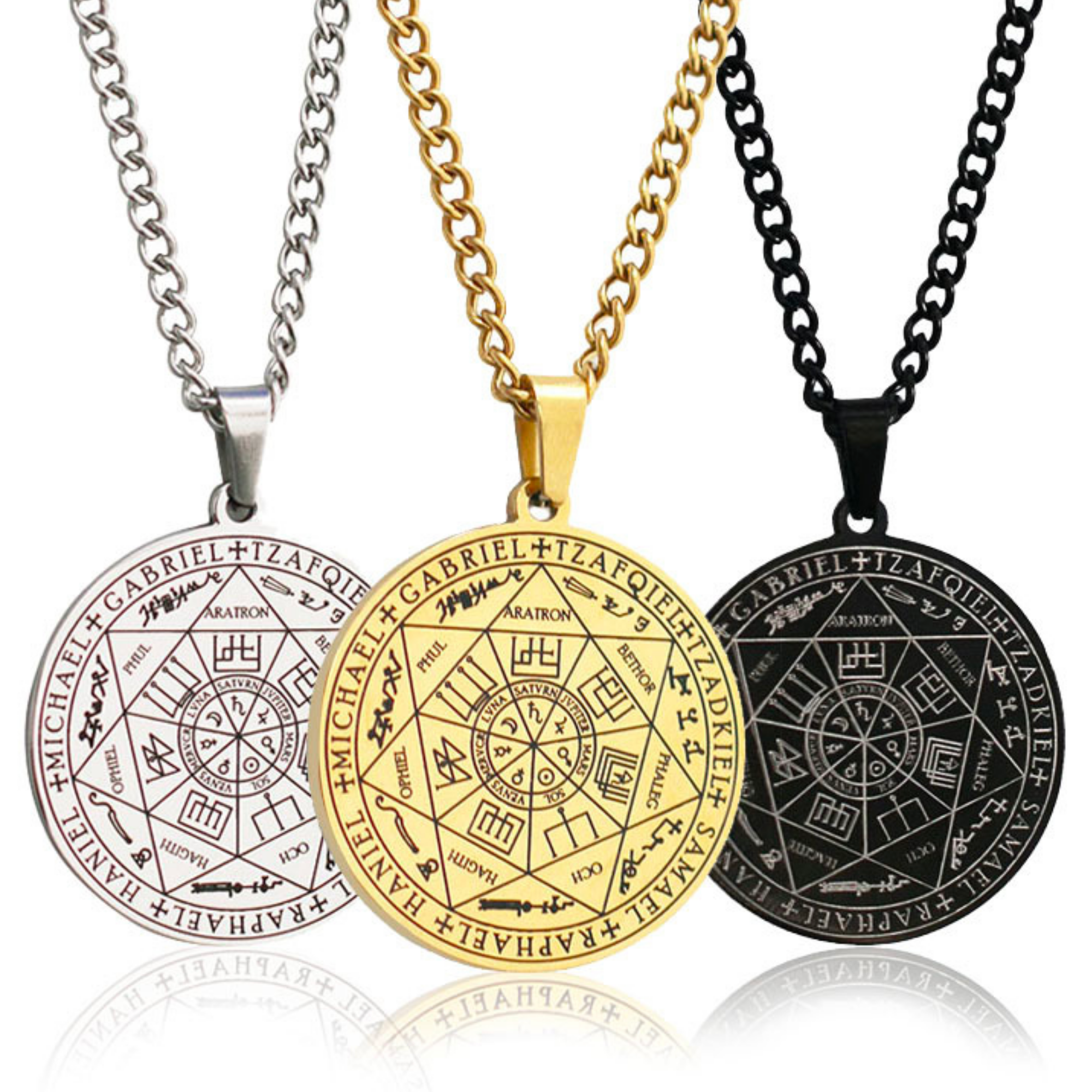 Buy Seals of the Seven Archangels Necklace Protection Amulet Pendant  Talisman, Safety From Evil Eye, Curses, Hexes, Protection Gift Online in  India - Etsy