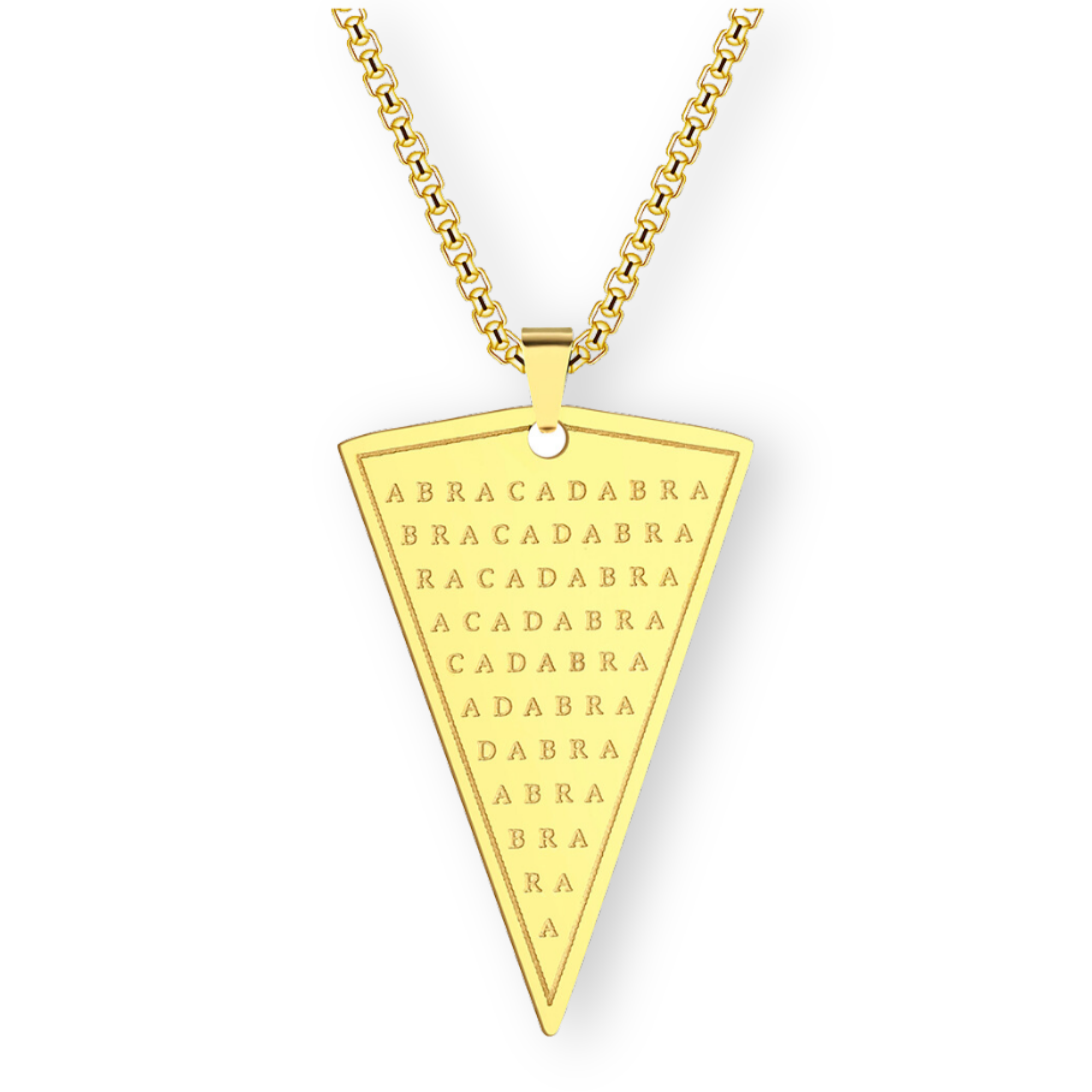 Abracadabra Kabbalah Necklace | Protection Healing Magick Triangle Pendant | Esoteric Unisex Cabbalist Occult Amulet Jewelry | Apollo Tarot Shop