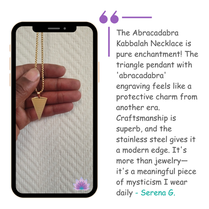 Abracadabra Kabbalah Necklace | Protection Healing Magick Triangle Pendant | Esoteric Unisex Cabbalist Occult Amulet Jewelry | Apollo Tarot Shop