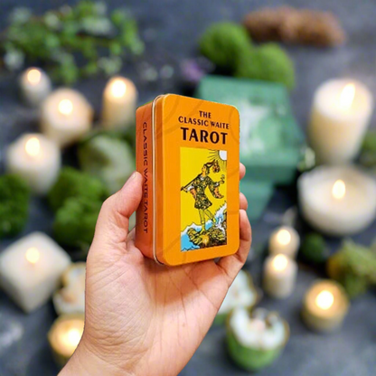 Classic Waite Tarot Cards Deck In Tin Box + Guidebook For Beginners + Gilded Edge Card • Fortune Telling Party Game • Witchy Gift For Friend • Apollo Tarot Shop