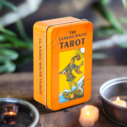 Classic Waite Tarot Cards Deck In Tin Box + Guidebook For Beginners + Gilded Edge Card • Fortune Telling Party Game • Witchy Gift For Friend • Apollo Tarot Shop