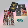 Dark Gold Foil Tarot Deck • Premium PVC Plastic Red & Black Card + Gift Box + Guidebook For Beginner Divination Witch • Classic Waite Oracle • Apollo Tarot Shop