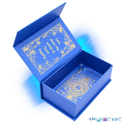 Electric Blue Gold Foil Tarot Card Deck, Waite Oracle Cards Gift Box & Guidebook • Apollo Tarot Shop