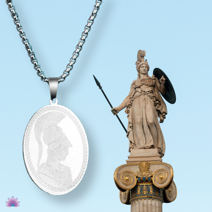 Goddess Athena Necklace • Pagan Worship Greek Mythology Jewelry • Minerva Ancient Deity Paganism Pendant For Witchy Women & Spiritual Men • Apollo Tarot Shop