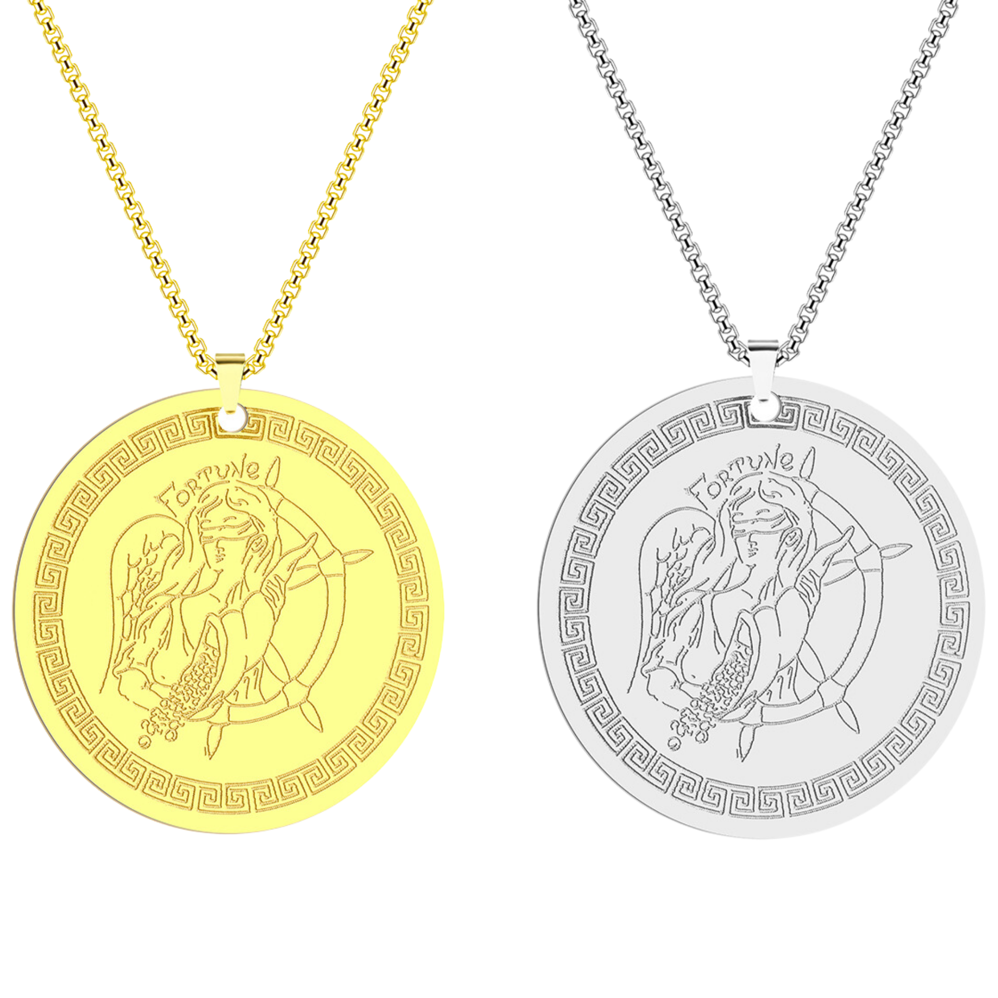 Goddess Fortuna Necklace | Greek Mythology Tyche Amulet | Greco-Roman Goddess of Luck Pendant | Pagan Deity Worship Jewelry Gift | Apollo Tarot Shop