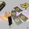 Load image into Gallery viewer, Gold Foil Tarot Deck • Deluxe Box + Witchy Gift Set &amp; Beginner&#39;s Guidebook • Premium Golden Wear-Resistant Cards + Wooden Stand, Feathers, Crystals, Bell, Tablecloth, Bag • Apollo Tarot Shop