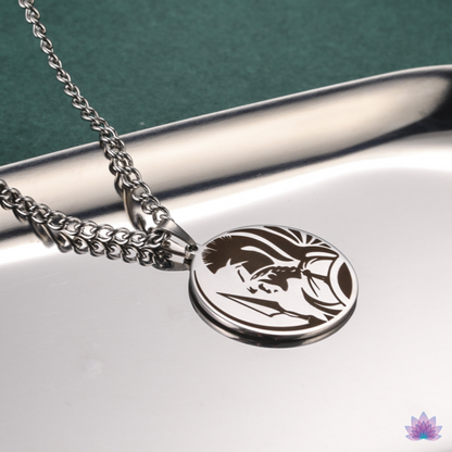 Greek Mythology Necklace | Ancient Deity Pagan Worship Round Pendant | Roman God & Goddess Silver Or Gold-Plated Stainless Steel Unisex Witchy Jewelry | Apollo Tarot Shop