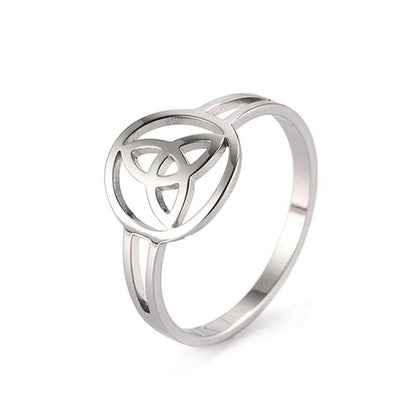 Witch's Knot Ring • Triquetra Celtic Pagan Worship Amulet • Triple Goddess Stainless Steel Wicca Jewelry For Witchy Women • Apollo Tarot Shop