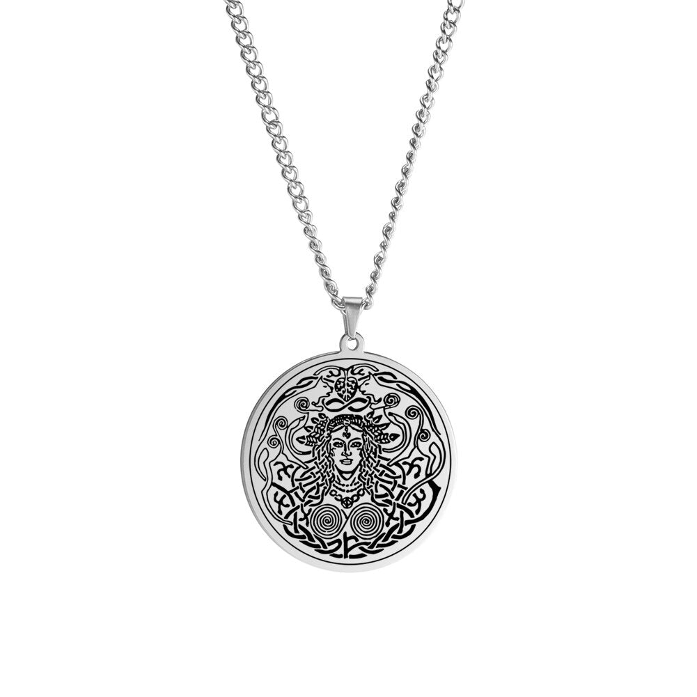 Products Norse Mythology Necklace | Freyja Goddess Pendant | Love Beauty Fertility Amulet | Pagan Worship Witchy Jewelry | Apollo Tarot Shop