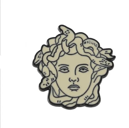 Greek Mythology Pin • Medusa Prometheus Achilles Dionysus Head Brooch • Doodle Ancient Roman Deity Badge • Pagan Worship Witchy Pins • Apollo Tarot Shop