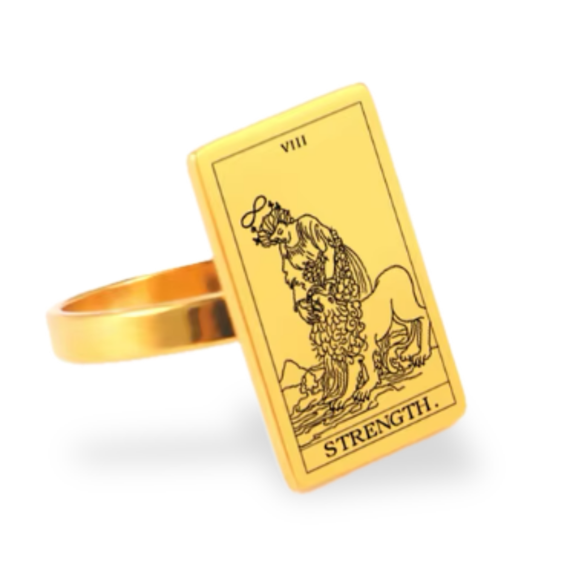 Tarot Card Gold Ring Collection • Major Arcana Waite Cards Laser Engraved Golden Rings For Spiritual Men Witchy Women • Apollo Tarot Shop