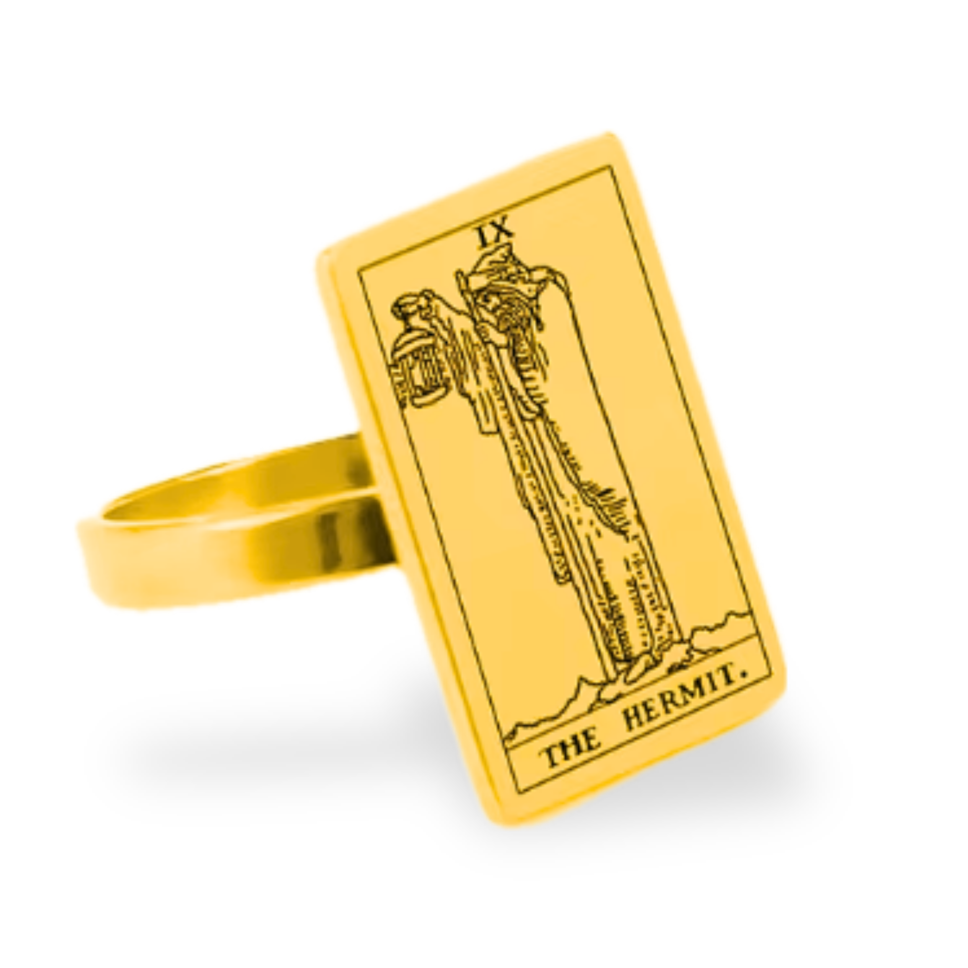 Tarot Card Gold Ring Collection • Major Arcana Waite Cards Laser Engraved Golden Rings For Spiritual Men Witchy Women • Apollo Tarot Shop