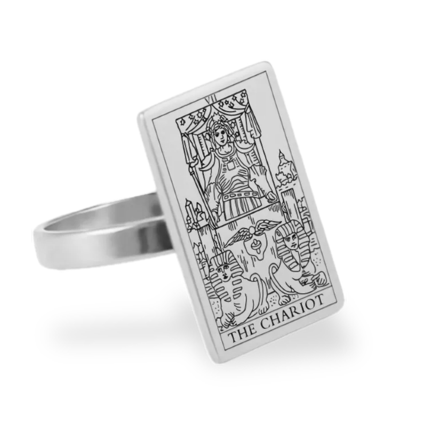 Silver Tarot Card Rings • Major Arcana Waite Cards Laser Engraved Ring For Spiritual Men Witchy Women