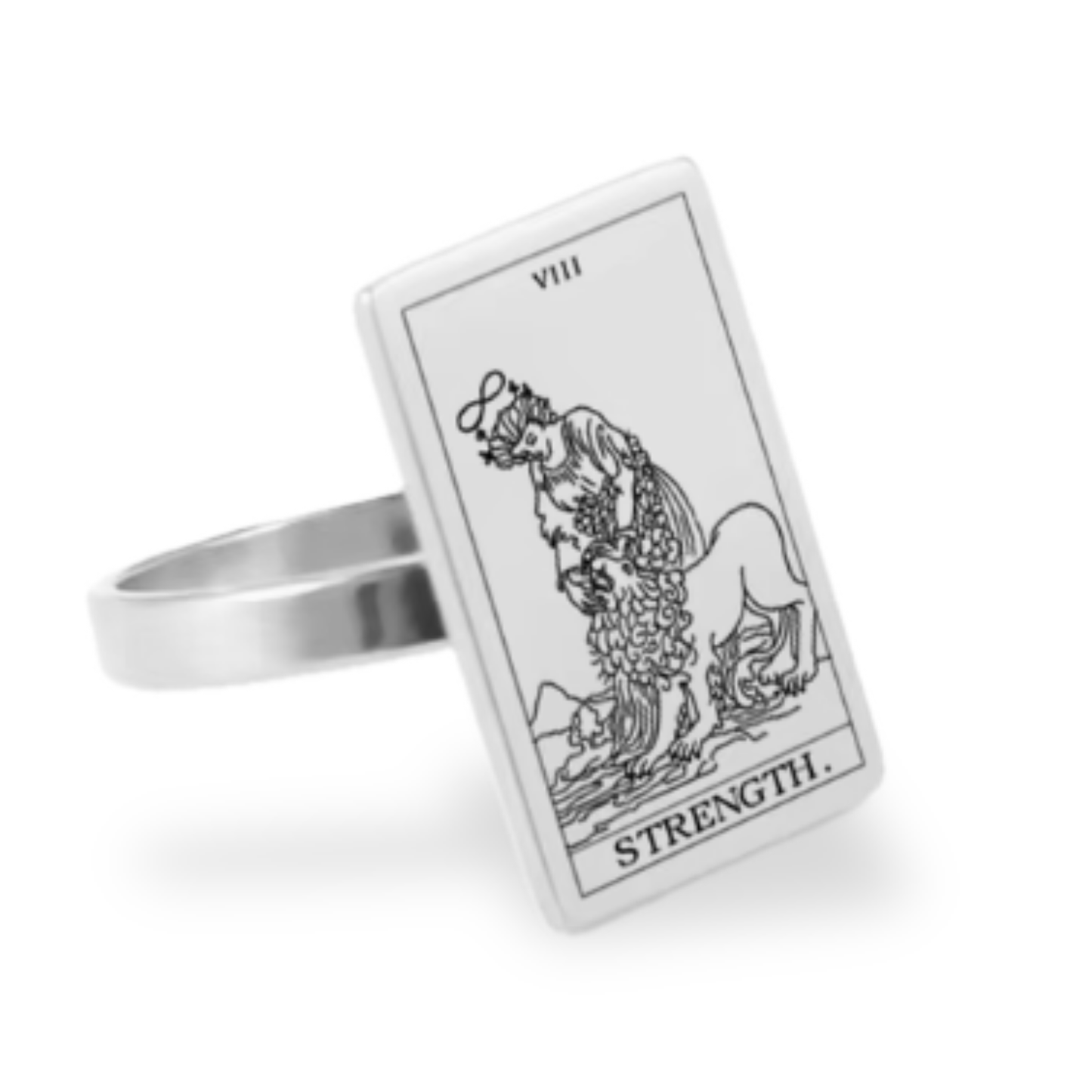 Silver Tarot Card Rings • Major Arcana Waite Cards Laser Engraved Ring For Spiritual Men Witchy Women