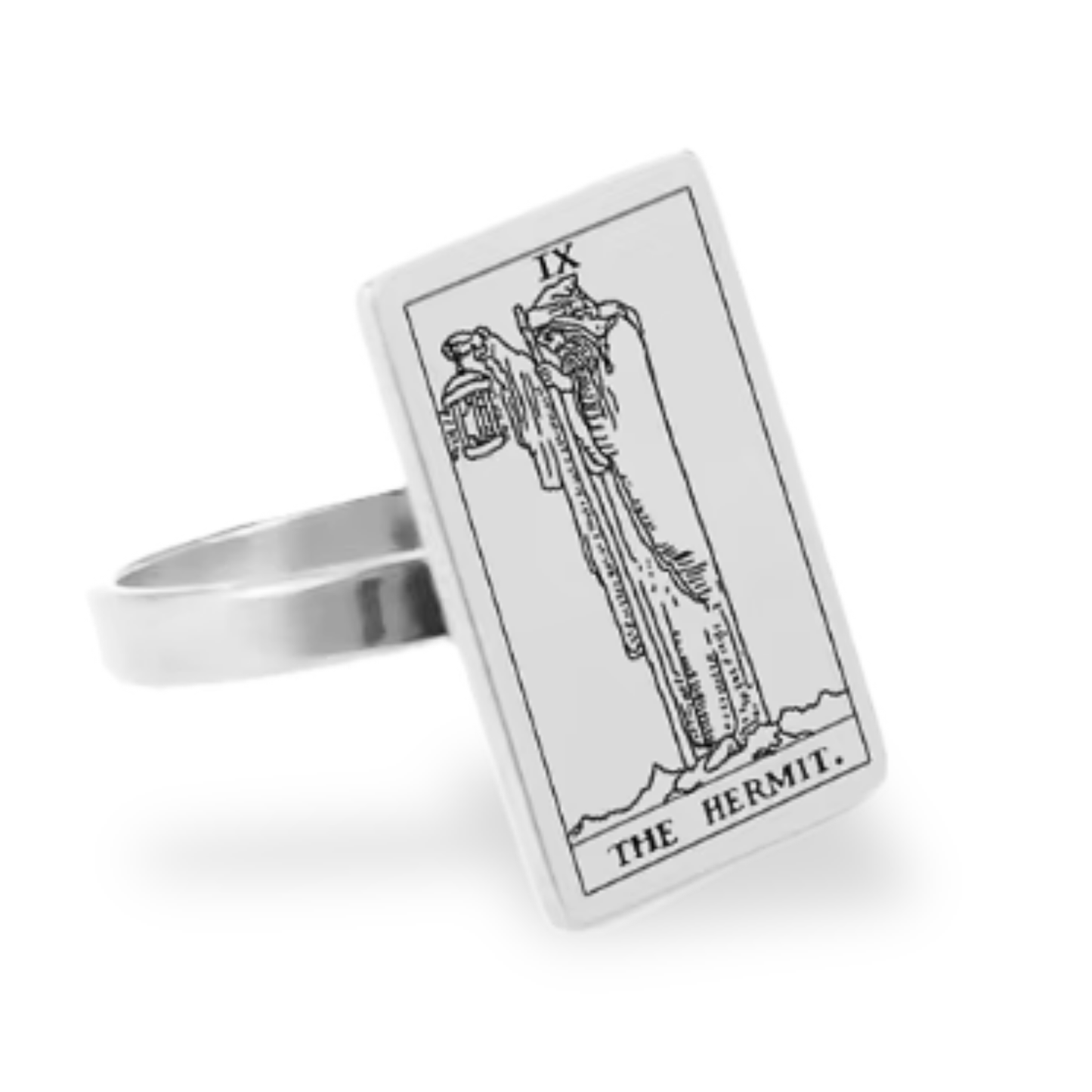 Silver Tarot Card Rings • Major Arcana Waite Cards Laser Engraved Ring For Spiritual Men Witchy Women • Apollo Tarot Jewelry Shop