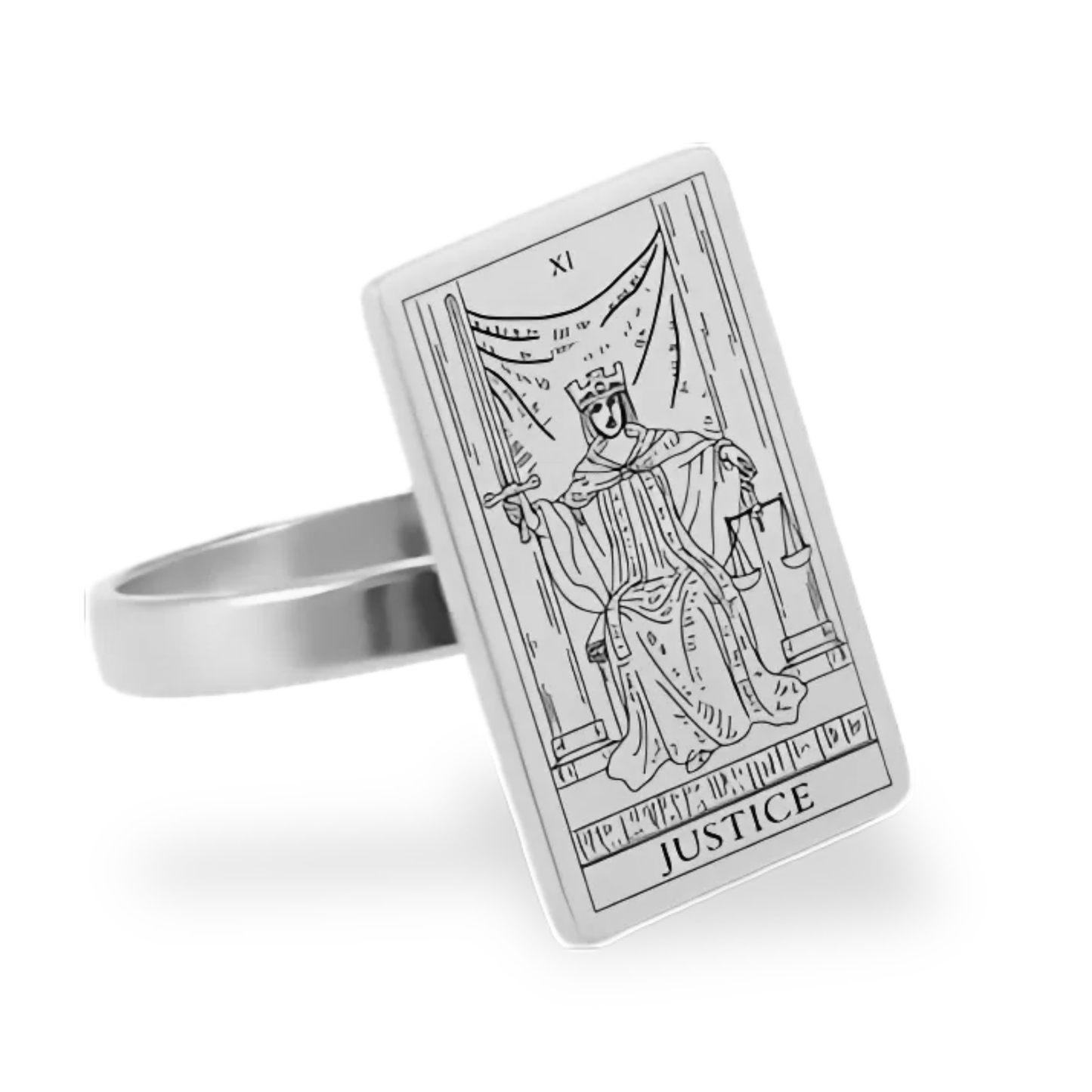 Silver Tarot Card Rings • Major Arcana Waite Cards Laser Engraved Ring For Spiritual Men Witchy Women