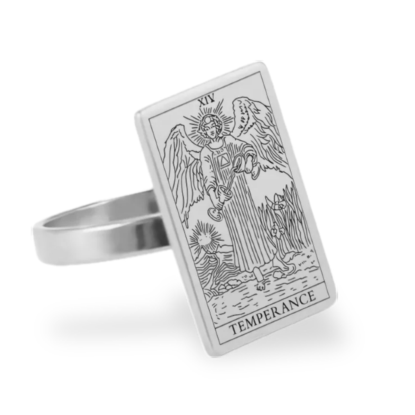 Silver Tarot Card Rings • Major Arcana Waite Cards Laser Engraved Ring For Spiritual Men Witchy Women