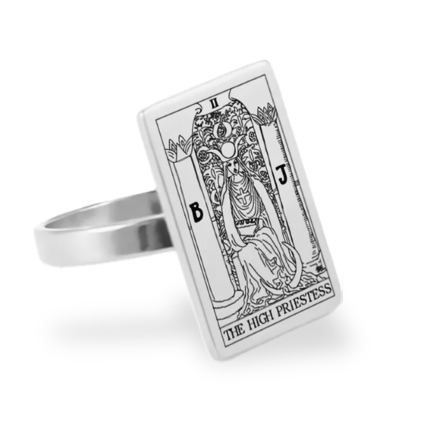 Silver Tarot Card Rings • Major Arcana Waite Cards Laser Engraved Ring For Spiritual Men Witchy Women