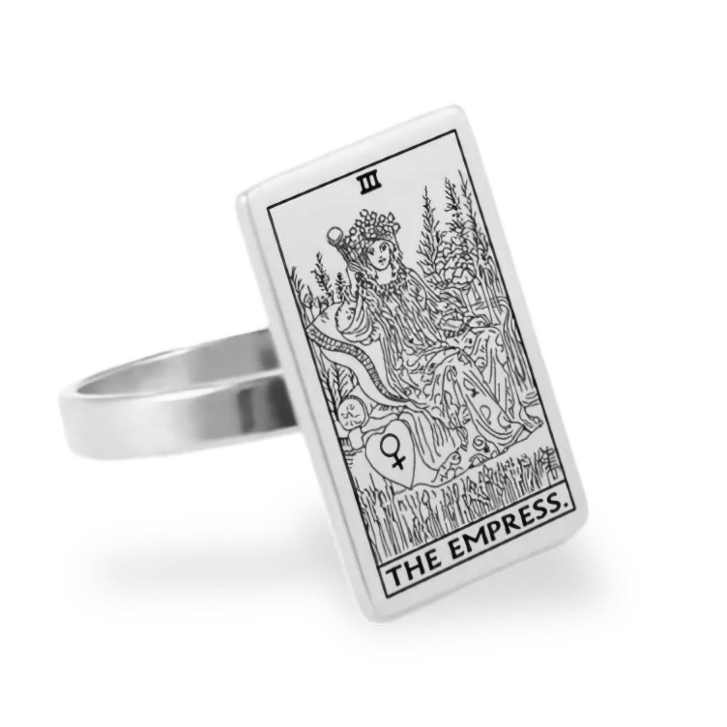 Silver Tarot Card Rings • Major Arcana Waite Cards Laser Engraved Ring For Spiritual Men Witchy Women