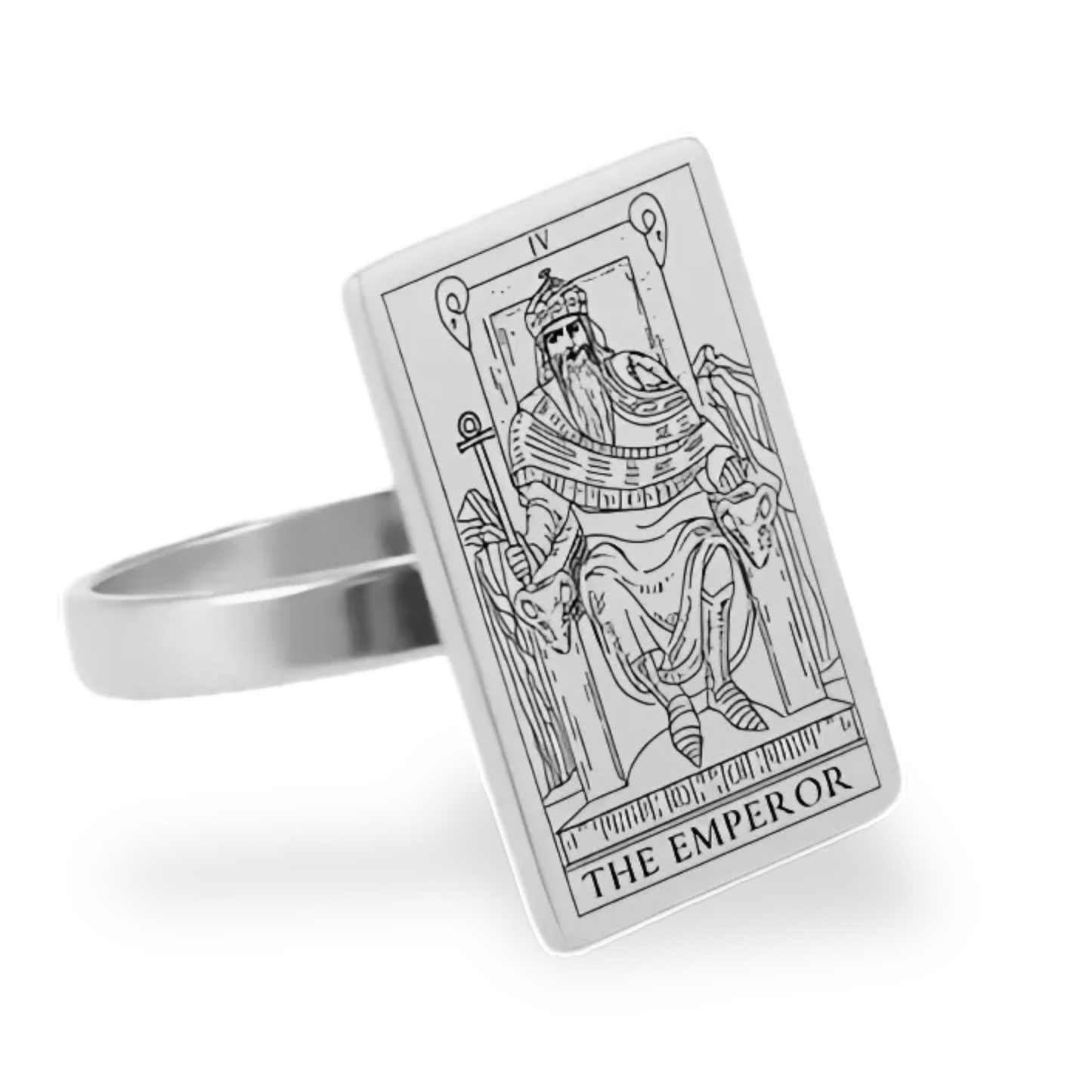 Silver Tarot Card Rings • Major Arcana Waite Cards Laser Engraved Ring For Spiritual Men Witchy Women