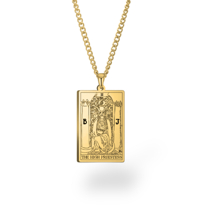 Major Arcana Tarot Card Necklace • Engraved Stainless Steel Waite Cards Pendant