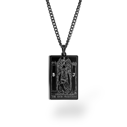 Major Arcana Tarot Card Necklace • Engraved Stainless Steel Waite Cards Pendant