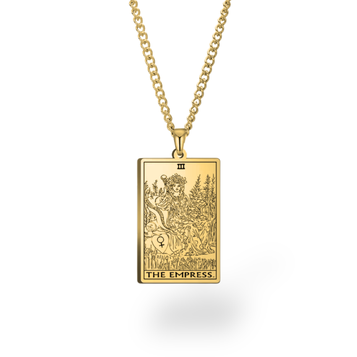 Major Arcana Tarot Card Necklace • Engraved Stainless Steel Waite Cards Pendant