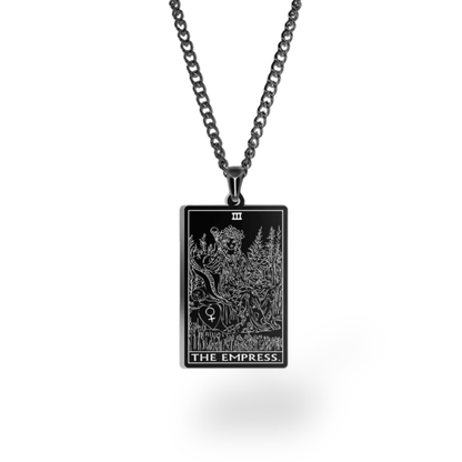 Major Arcana Tarot Card Necklace • Engraved Stainless Steel Waite Cards Pendant