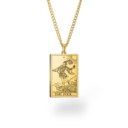 Major Arcana Tarot Card Necklace • Engraved Stainless Steel Waite Cards Pendant