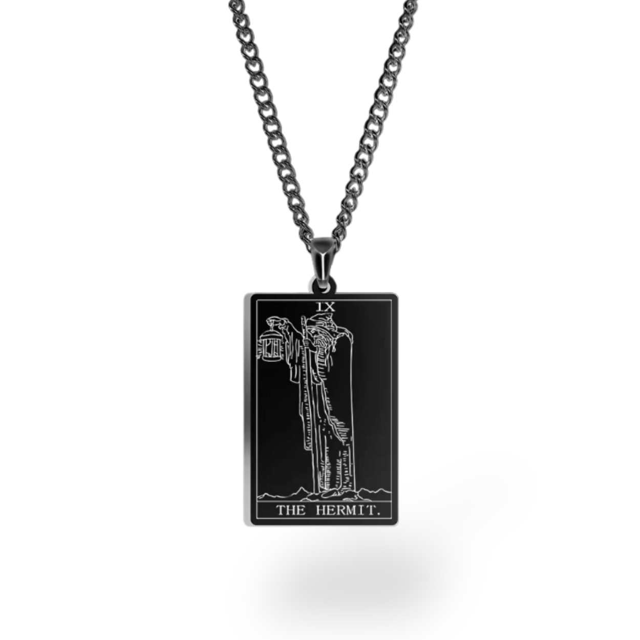 Major Arcana Tarot Card Necklace • Engraved Stainless Steel Waite Cards Pendant