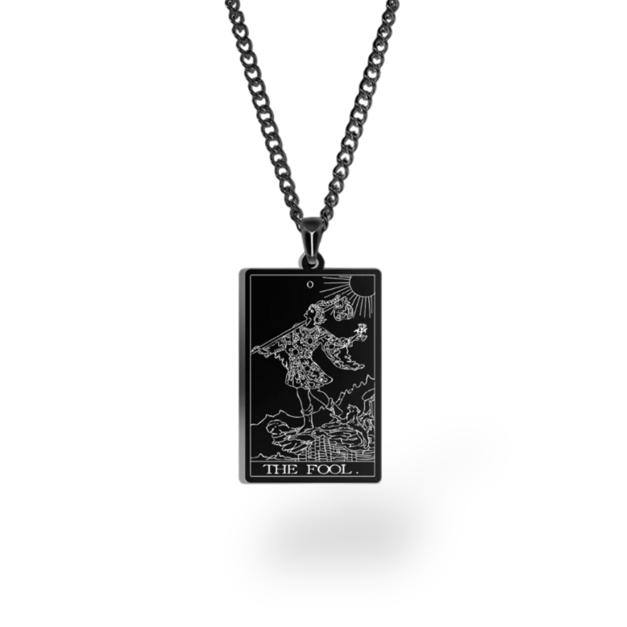 Major Arcana Tarot Card Necklace • Engraved Stainless Steel Waite Cards Pendant