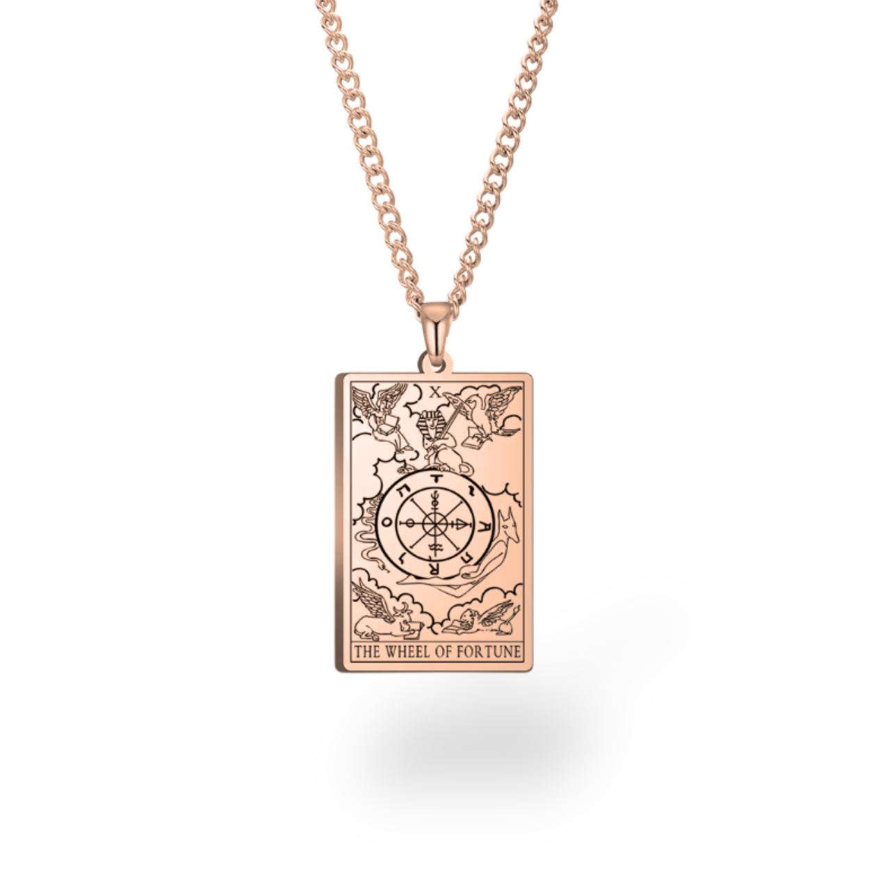 Major Arcana Tarot Card Necklace • Engraved Stainless Steel Waite Cards Pendant